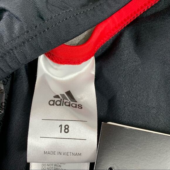 Adidas Black Red Infinitex 1 pc Swimsuit Sz 18 - Picture 5 of 7